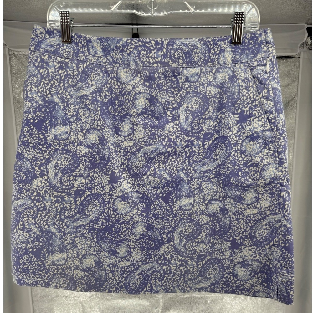 Clover by Bobby Jones Women's Size 8 Paisley Print Skirt Skort Lilac‎ White Golf